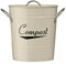 Premier Housewares Compostiera, Acciaio Zincato Crema Verniciato a Polvere, Maniglie in Zinco/Secchio di Plastico Interno