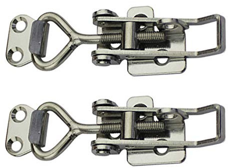 Lot de 2 loquets réglables avec boucle de verrouillage pour armoires - Poignée à levier - 2 pièces (2S, portée : 97-123 mm)