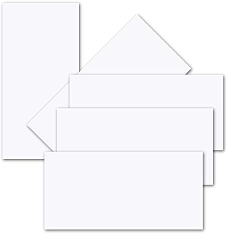 Enkelpapper, transparent vit, DIN lång OHNE falkning (enkel insättning) – högkvalitativt papper med 92 g/m² 50 Stück 110 x 220 mm