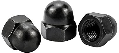 6-80pcs Eichel-Überwurfmutter M3 M4 M5 M6 M8 M10 M12 Schwarze Karbonstahl-Kuppelmutter-Abdeckkappe auf Muttern