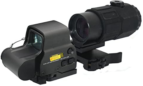 Mirino 558+G45, mirino 558 verde e rosso dot reflex e combo con lente d'ingrandimento G45 5X, mirino ottico olografico ibrido con lente d'ingrandimento G45, moltiplicatore di rollover a sgancio