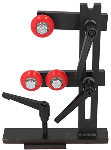 Asixxsix Lunette de , 270 x 200mm en Fonte en Forme de L, Outil de à Bois Stable avec 3 Roues de Fixation résistantes à la Rouille pour Le découpage de pièces à Long Arbre