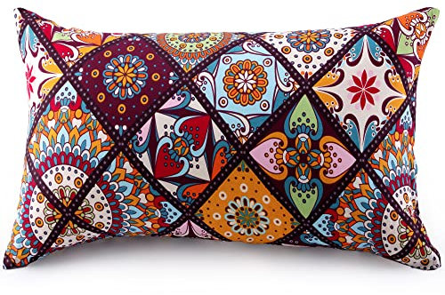 ATsense 2er Set Kissenbezug 50 x 70 cm, 2 Stück - 100% Baumwolle, Bunt Kopfkissenbezug mit Reißverschluss, Superweicher Premium und Hypoallergen, ÖkoTex Super Bequemer Kissenhülle(Böhmen,Paisley)