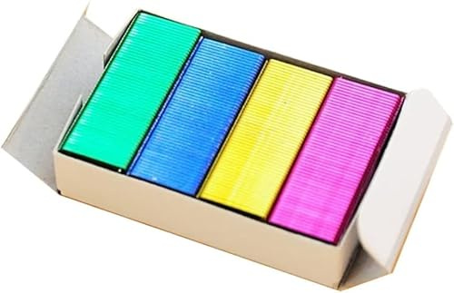 800Pcs Mini Color Staples DIY Shop Stapler Refills Standard Book Staple Mini Color Staples Office and School Supplies(12/6mm)