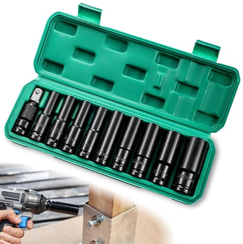 Juego de Llaves de Impacto 1/2 Pulgadas - Vaso Hexagonal 10-24 mm - Llaves Largas