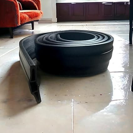 4All Cable Protector 1m Outdoor Wire Cover, Protect Cables & Prevent Trip Hazards Easy to Cut and Quick to Install (Black, 1m)