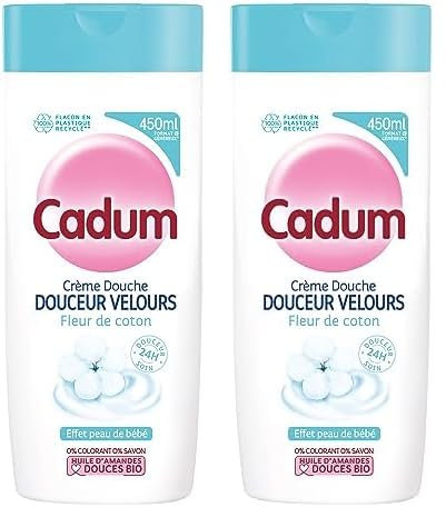 Cadum Crème Douche Douceur Velours Fleur de Coton, 450ml (Lot de 2)