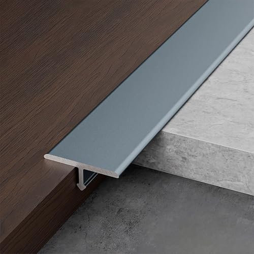Raouoae Profilo Di Transizione Per Pavimenti – Set Da 3 Pezzi Da 90cm A Forma Di T | Facile Manutenzione Per Fessure Piatte – Ideale Per Legno, Laminato, Vinile E Piastrelle(Eisengrau,Breite: 6mm)