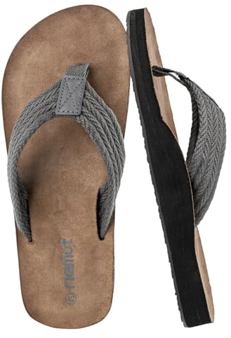 riemot Tongs Homme Confortables – Sandales Légeres, Antidérapantes, Tong Chaussures Été avec Support de Voûte Plantaire, Idéal Tongues pour Plage Piscine Jardin ou Loisirs Quotidiens, 46 EU