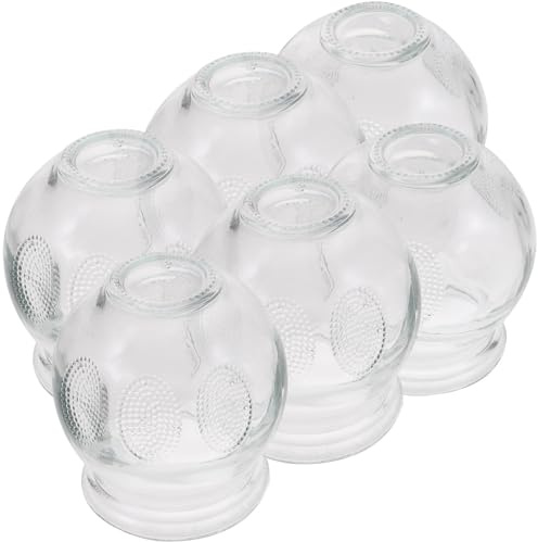 WEKAMOS Ensemble de 6 Ventouses en Verre pour Massage Effet de Succion Circulation Sanguine Améliorée Utilisation Simple à Domicile