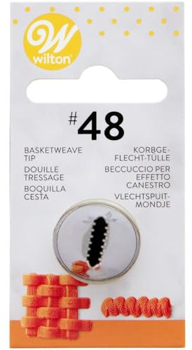 Wilton Beccucci in Acciaio Inox #48 Cesto Intrecciato Cardato, Beccucci Sac a Poche, Piping Tip Riutilizzabile per Decorare Torte, Cupcake, Biscotti, Pasticcini
