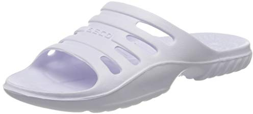 BECO Beco Pantoletten, Badelatschen Unisex, Mules Homme, Blanc (Weiß 1), 46 EU