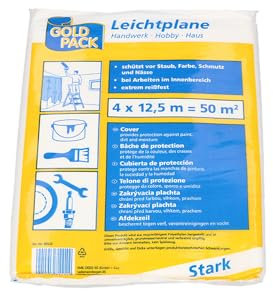 Bâche de protection légère en polyéthylène à haute densité de 4 x 5 m, Transparente., 89515