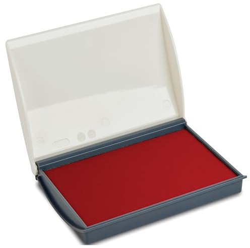 Shiny Red Ink Stamp Pad, 2-3/4 by 4-3/8 Surface Area, Felt Stamp Pad with Red Water-Based Stamp Ink