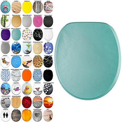 Sanilo Tapa de inodoro, gran selección de atractivos asientos para WC y duradera de madera (Brillo turquesa)