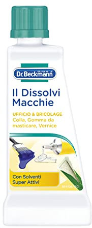 Dr. Beckmann Il Dissolvi Macchie Ufficio & Bricolage | Lo smacchiatore liquido, specifico per eliminare macchie di colla, colori e gomma da masticare | 50 ml