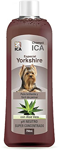 ICA CHPM19 Champú Especial para Yorkshire con Aloe Vera, pH Neutro, Pelaje Suave y Sedoso, con Fragancia a Lavanda, 750ml