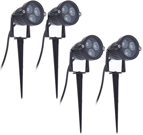 aulyun Pack de 4 Foco LEDs con Pincho para Jardín 3W 220V Luz LED para Exteriores