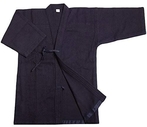 G-LIKE Kendo Kenjutsu Uniform - Traditionelle Japanische Schwertkampfkunst Kostüm Karate Ninja Aikido Training Kleidung Keikogi Jacke für Männer Frauen (Blau, XXL)