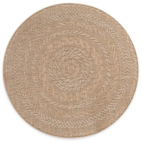 In- und Outdoor-Teppich Outward Circles Hellbraun - 120x120cm für Innen und Außen