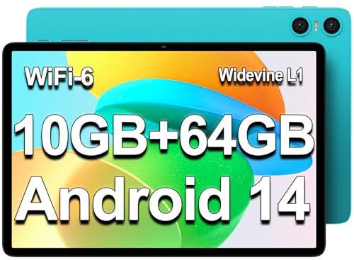 TECLAST P30 Android 14 Tablet 10+ Zoll Tablett, 10GB RAM+64GB ROM(4TB TF), Octa Core CPU Tablet Pcs, 2.4G+5G WLAN,1280x800 IPS, Widevine L1/GMS/AI-Kamera/6000mAh/BT5.4/Typ- C/TUV/3.5MM Jack/OTG [2025]