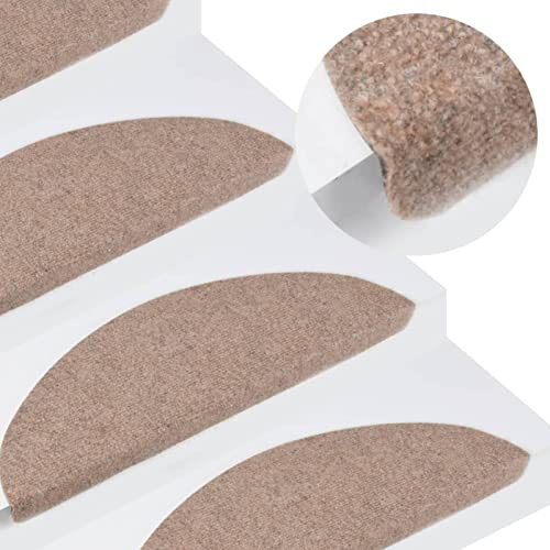 Chusui Trappstegsmattor, självhäftande 15 st. trappmattor, trappstegsmattor, trappstegsmattor, trappmattor, trappmattor, 65 x 26 cm, beige