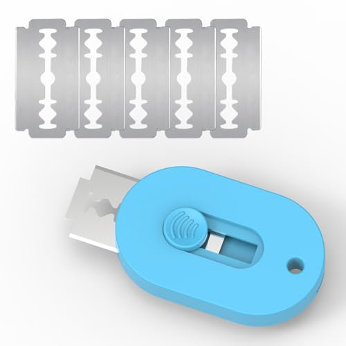 Vondemgo Ausziehbares und magnetisches Brotteig Scoring Werkzeug Professionelles Sauerteig Scoring Messer zum Backen von Sauerteigbrot und Werkzeugen zur Brotherstellung mit 5 Rasierklingen (Blau)