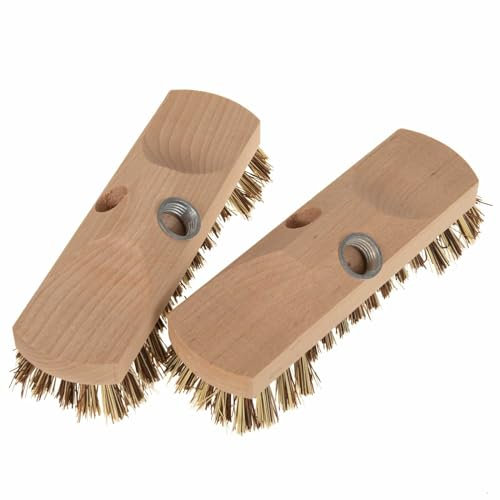 SIDCO Schrubber mit Naturborsten 2 x Union Bodenschrubber Holz Scheuerbürste Harte Borste