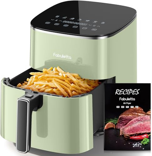 Fabuletta Heißluftfritteuse 5,7L, 11-in-1 Air Fryer, Max230℃ Heissluft Fritteusen, Digitaler Timer bis zu 6 Stunden, LED-Touchscreen AirFryer, Schnelle Erwärmung, Shake-Modus, 95% weniger Öl, 1950W