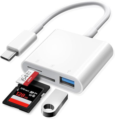 Lecteur de Cartes SD USB C Adaptateur OTG SD vers Type C pour Cartes SDHC SDXC UHS-I Compatible avec iPhone 15, MacBook Air MacBook Pro M1, iPad Pro Air 2020/202, iPad Mini 6, Galaxy S21/S22, Xiaomi