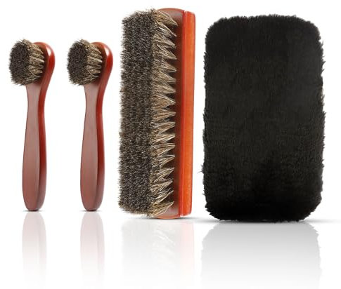 Brosse Chaussure,Kit Nettoyage Chaussure,Brosse Daim,Brosse,Entretien Chaussures,Brosse A Chaussure,Brosse Chaussure Nettoyage,Brosse Daim Chaussures,Spazzole Scarpe in Crine di Cavallo,3 Pièces