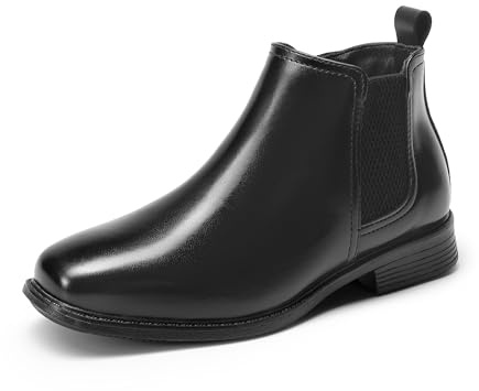 DREAM PAIRS Boy's Chelsea Boots,Black,4 Big Kid