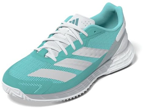 adidas Women's Defiant Speed 2 Tennis Shoes, Flash Aqua/Silver met./Mint ton, 9.5 UK