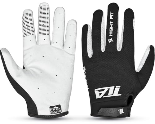 TLA Hark Gants Moto Cross, VTT Enduro, Trial, BMX, Unisexe pour Homme, Femme et garçon, vêtements Moto et vélo, Gants de Cyclisme élastiques, légers, Respirants et résistants à l'usure