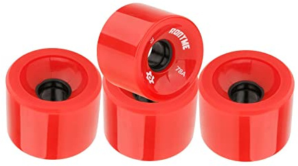 KiBcsLic 4-piece Set of Skateboard Wheels, Mini Cruiser Wheels, PU Wheels, Longboard Replacement Parts Made of Wear-resistant Polyurethane for City Riding And, Red