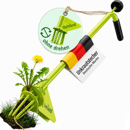 halmland® Profi Unkrautstecher, 6 Krallen für einfaches Unkraut Entfernen | Unkraut Entferner Gerät mit langem Stiel | Löwenzahnstecher, Gartenwerkzeug | Robuster Garten Unkrautjäter aus Massivstahl
