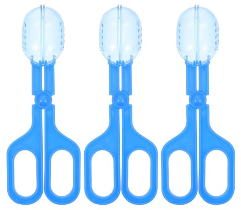 ELAYARD Clip à déchets de lézard en Plastique Bleu, Lot de 3, Accessoire Reptile Terrarium léger et résistant pour Fournitures pour Reptiles