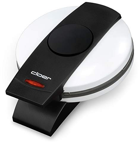 Cloer 260 Gaufrier à cornets pour cônes fins et croustillants, 800 W, Plaques de cuisson 14,5 cm Ø, traditionnel sans revêtement antiadhésif, niveau de brunissage fixe, blanc, métal