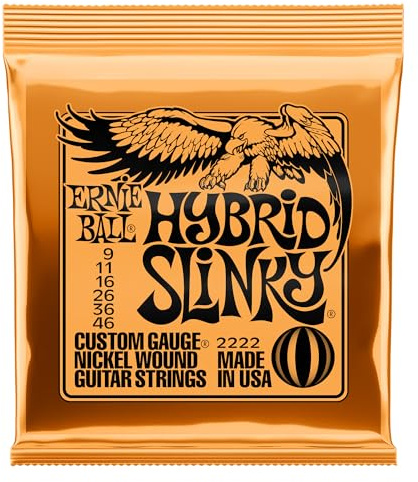 Ernie Ball Hybrid Slinky Nickel Wound E-Gitarrensaiten, Stärke 9-46