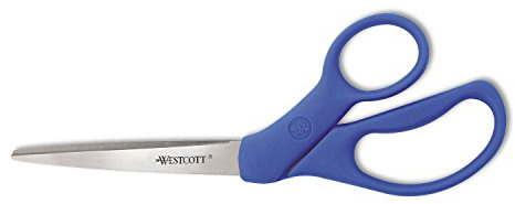 Westcott 43218 All Purpose Preferred Stainless Steel Scissors, 8 Bent, Blue