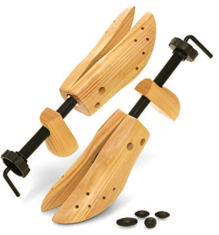 Plixio Lot de 2 extenseurs de chaussures en bois réglables pour homme et femme
