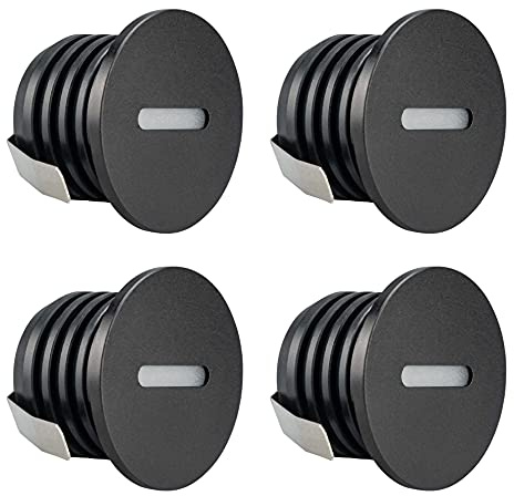 Popp® Pack x4 Mini LED 1W 110LM 2700K IP20, con Transformador Ranuras Sistema Spot Focos de techo Empotrables ø35MM (Cálido redondo)