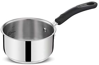 Lagostina Pratica Casseruola in Acciaio 18/10 con Manico Lungo in Silicone, Pentola per Induzione, Gas e Forno fino a 210°, 14 cm