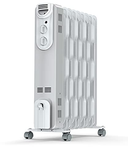 SUPRA ORSO 2000 - Radiador de aceite de 2000W, 3 potencias, hasta 20m2, recoge-cables, ruedas, asa transporte, antivuelco, termostato mecánico, indicador luminoso de funcionamiento, blanco