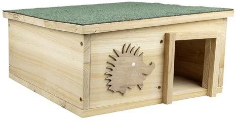 Windhager Igelhaus Bausatz aus Massivholz | Igelfutterhaus, Igelhäuschen, Igelhotel mit abnehmbarem Dach, Winter- und Schlafquartier für Igel, 40 x 40 x 19 cm | FSC Zertifiziert | wetterfest