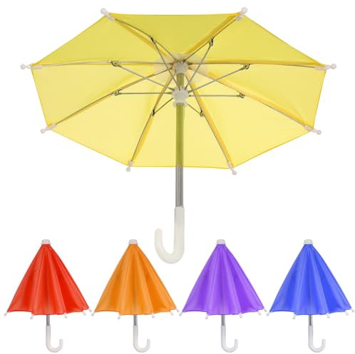 STOBOK 5 Stückke Mini Regenschirm Spielzug Puppenhaus Regenschirm Miniaturen Nettel Puppe Regenschirm Bunte Regenschirm DIY Malerei Gegenk Hängende Dekorative Requisiten für Kinder