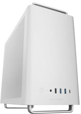 Mars Gaming MC-Elite, Hochleistungs Micro-ATX PC Gehäuse aus Metall, Seiten und Top Mesh Design, 3X FDB-Lüfter, Mini Tower Aluminiumgriffen und Füßen, Dual ATX und SFX Netzteilunterstützung, Weiß