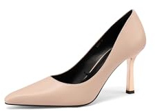 QUEEN HELENA Décolleté a Punta Chiusa Scarpe Eleganti con Tacco Alto Donna K3661 (Nude Pu, Sistema Taglie Calzature EU, Adulto, Donna, Numero, Media, 35)
