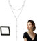 LAJUP Lange Y-Kette Damen-Mehrreihige Halskette Edelstahl in Silber,Schmuck für Frauen,Elegante Lange Kette für Damen,Ketten Set,Einfacher Silberchmuck Goldschmuck,Mit Schmuckschatulle(Silber)
