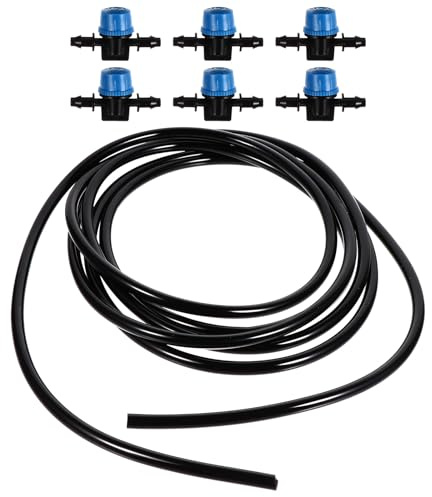 Hemobllo Kit Micro Mangueras para Acuario con Válvula de Control Ajustable, Manguera de Silicona Negra 3 M, Conectores para Tubería de 4 Mm, Accesorios Acuáticos para Peceras y Jardinería